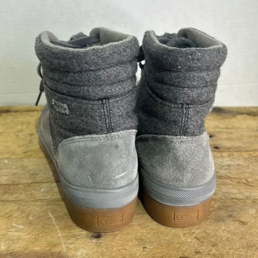 Keds Women's Gray Lace‎ Up Water-Resistant Suede Thinsulate Camp Boots Size 8